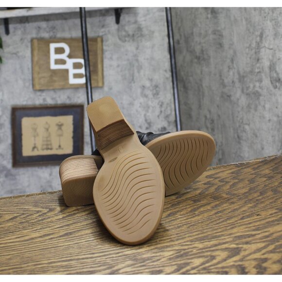 NWT Earth Adara Open Toe Block Heel Dress Sandals ETADARA Black Leather 8M - Picture 11 of 13